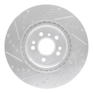 Mercedes-Benz ML250 Brake Rotor (1) - Front Right - R1 Concepts - Drilled & Slotted - Silver - `12-`18